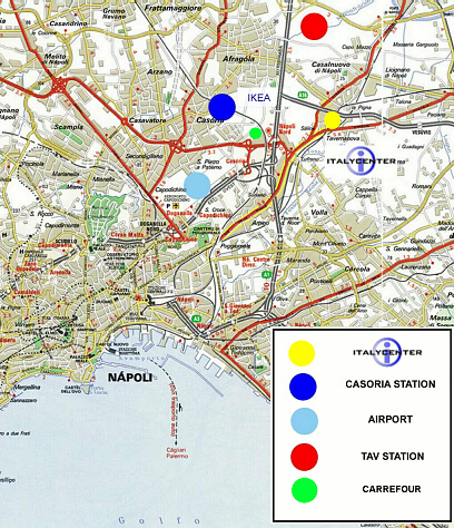 Cliccate per aprire una larga pianta di Napoli e visualizzare la localizzazione di ITALYCENTER 